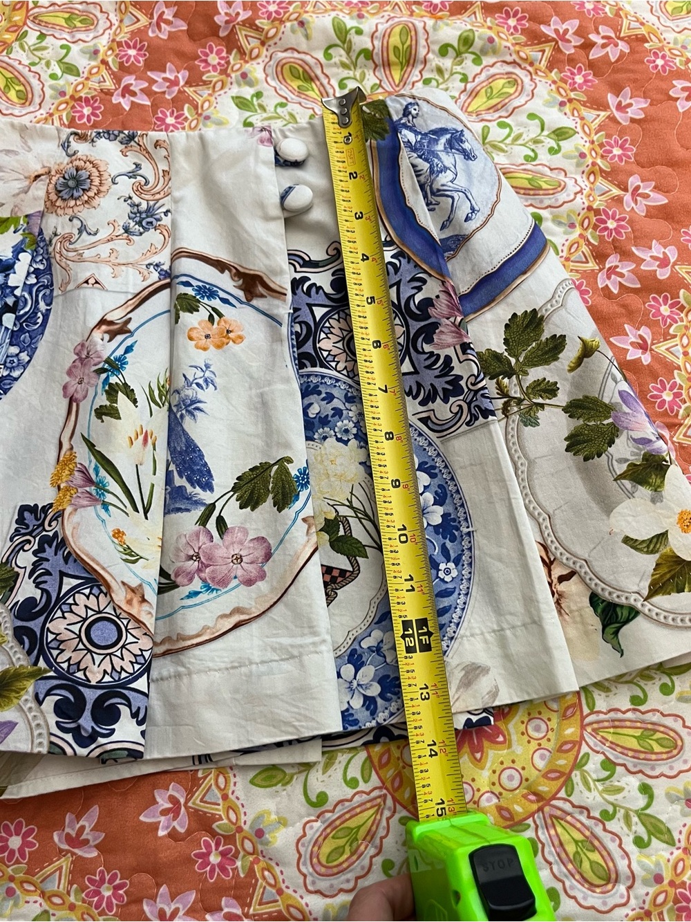 Anthropologie Mauve Tea Towel Printed Pleated Skort - Picture 11 of 16